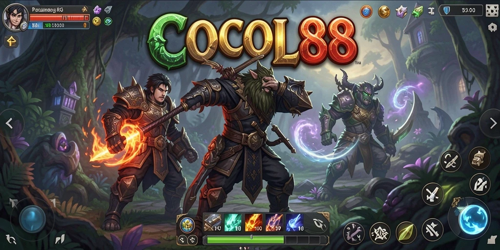 Screenshot utama COCOL88 menampilkan aksi pertarungan yang mendebarkan dalam dunia RPG.