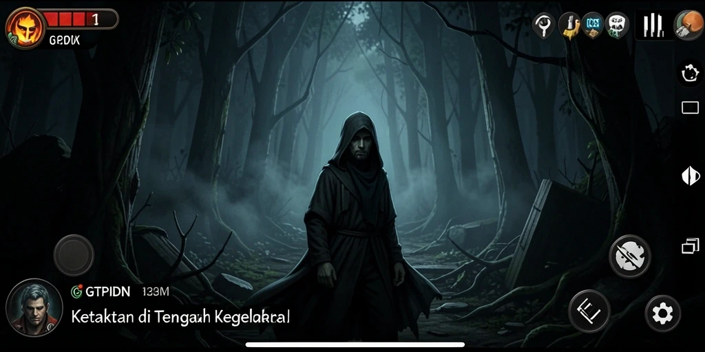 Screenshot gameplay GTPIDN dengan suasana horror yang menegangkan.