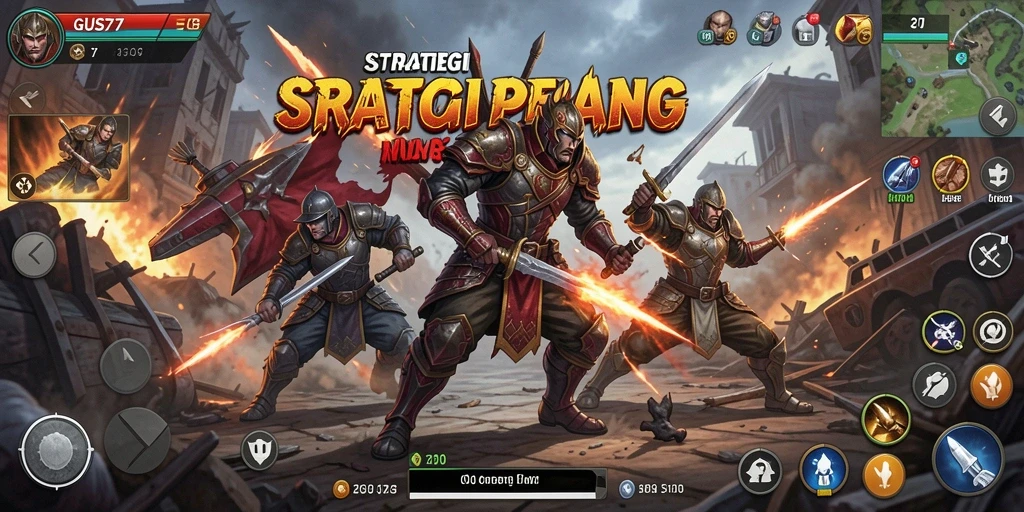 Tampilan gameplay menarik dari GUS77 dalam pertempuran strategis.