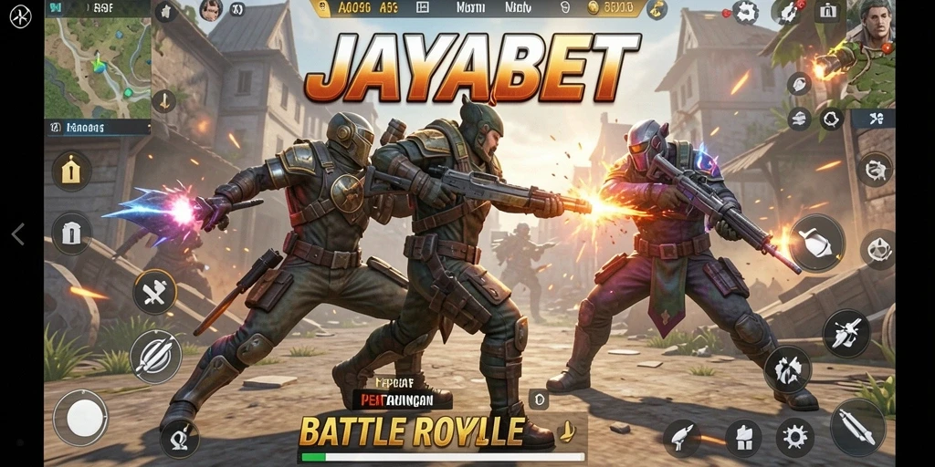 Tangkapan layar JAYABET menampilkan aksi intens dalam pertarungan Battle Royale.