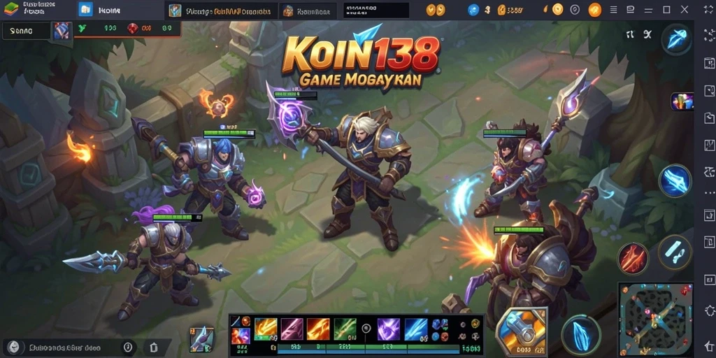 Screenshot gameplay KOIN138 yang menampilkan aksi intens MOBA.