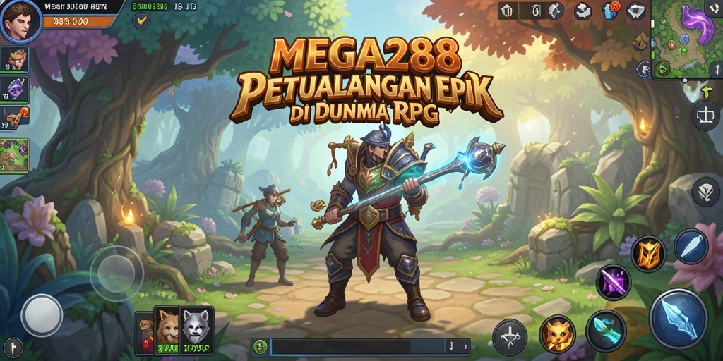 Tangkapan layar utama MEGA288 menampilkan aksi bertarung yang seru di dunia RPG.