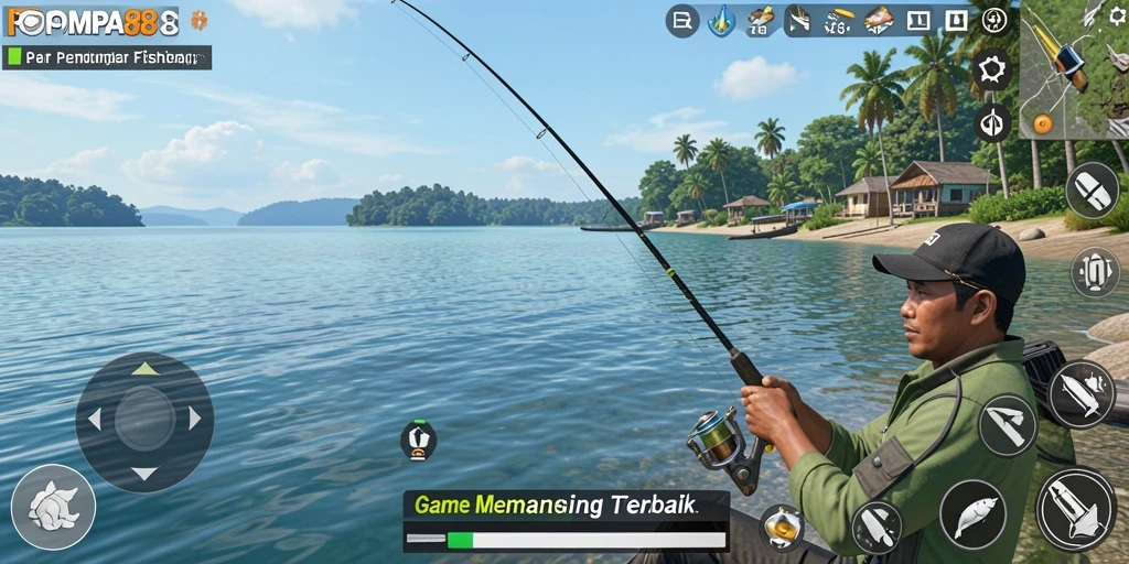 Tampilan gameplay POMPA88 yang menakjubkan dan realistis saat memancing.